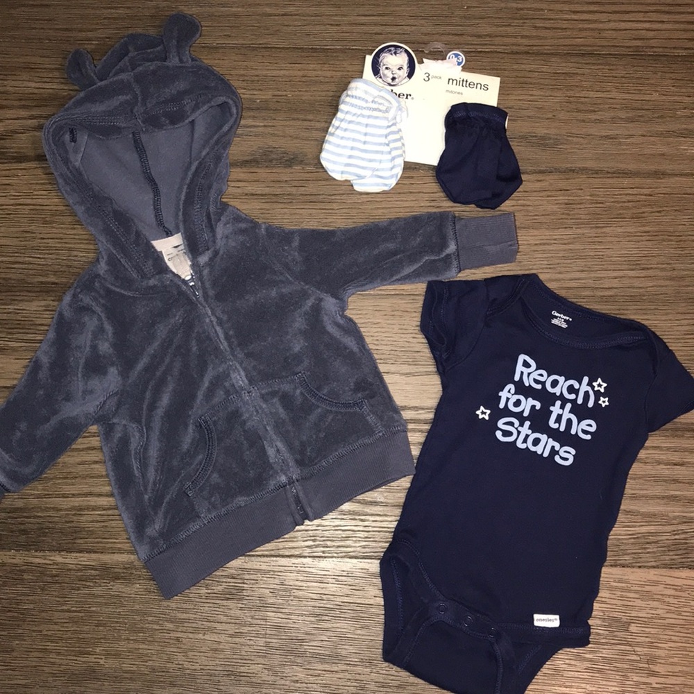Gerber & Carter’s Baby Boy Jacket & Onesie Set